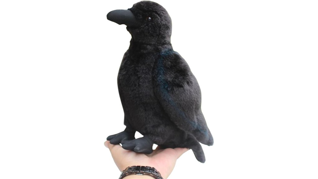 realistic black raven plush