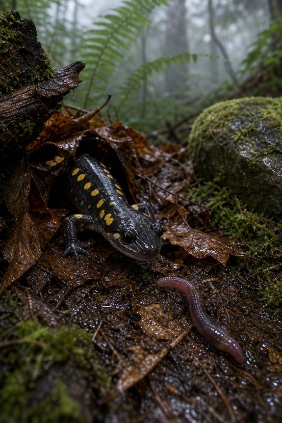 What Animals Eat Worms 15 salamanders hunting worms nightly
