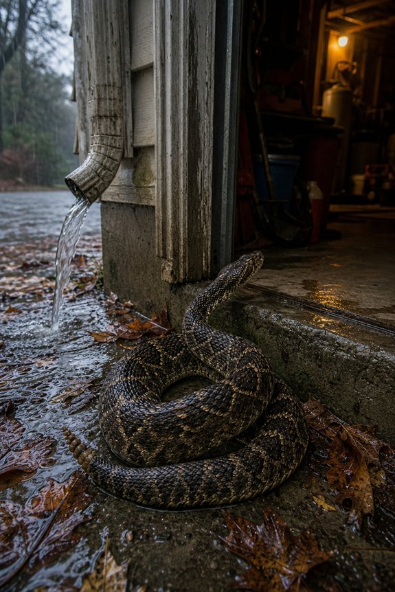 snakes seek dry shelter indoors