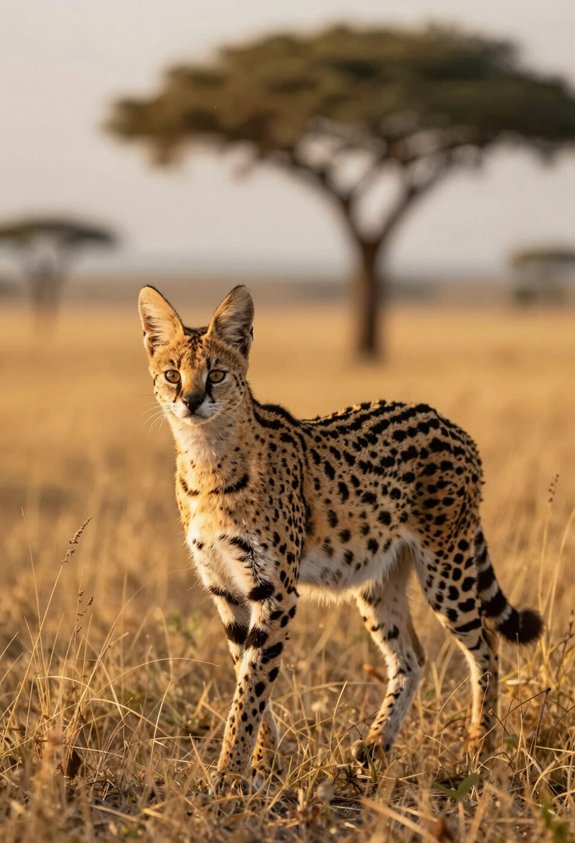 tall legged spotted serval hunter