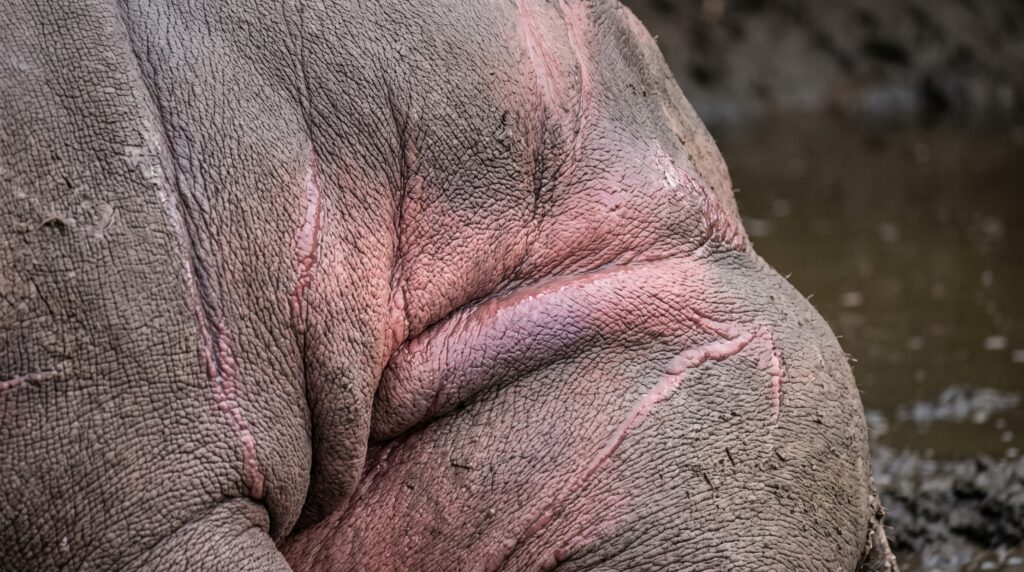 thick grayish blue skin