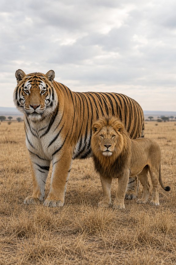 Tiger Vs Lion Size Comparison 3 tigers generally larger than lions