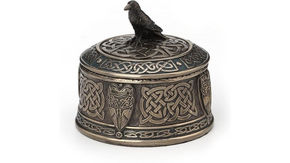 veronese celtic raven trinket box