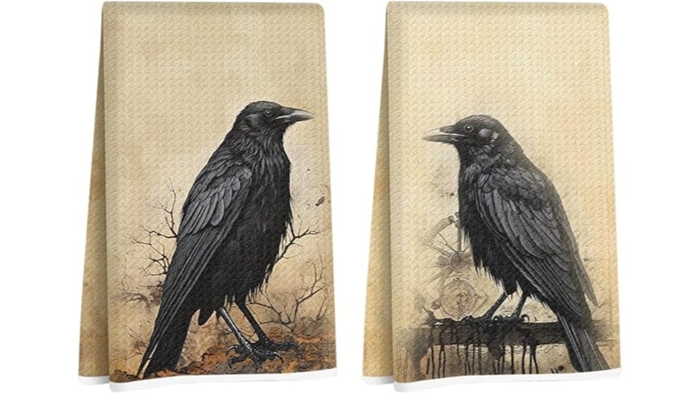 vintage raven kitchen towels