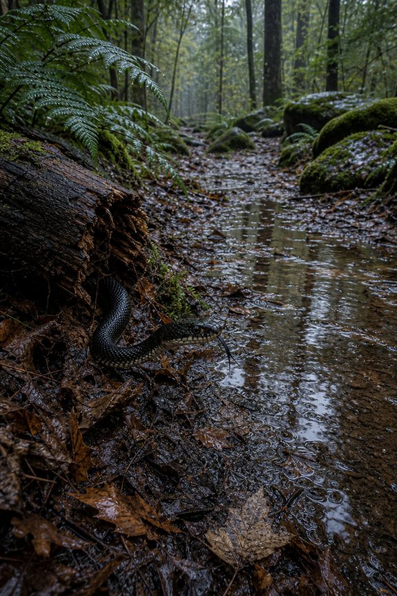 wet trails attract snakes