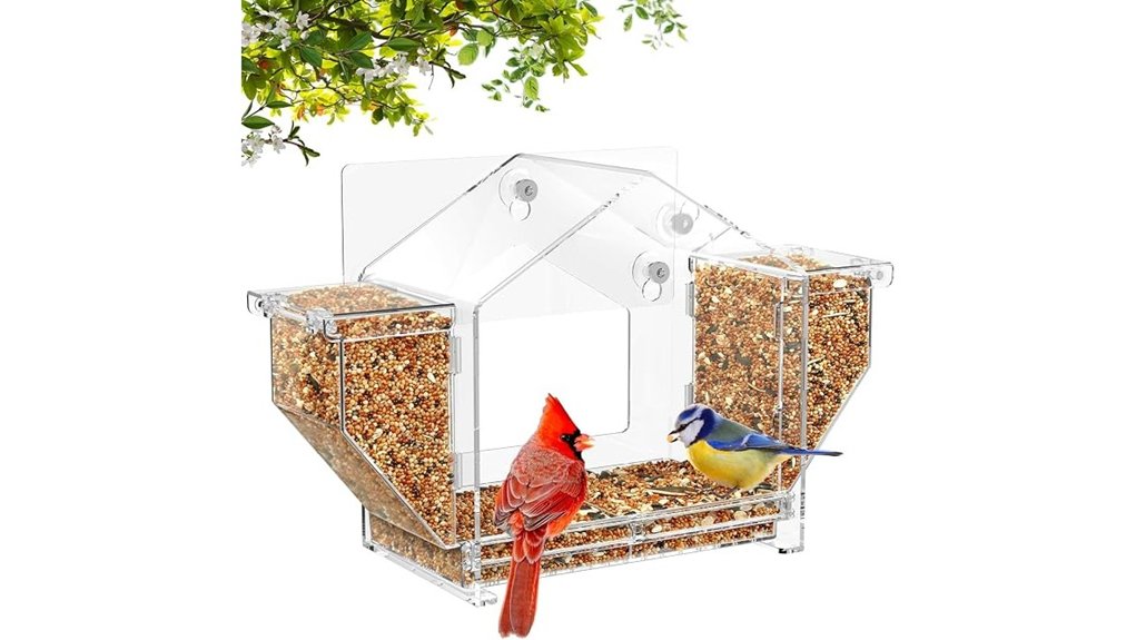window mounted dual storage feeder