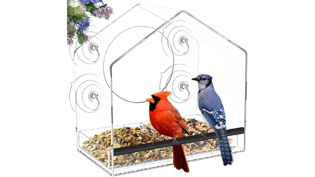 window mounted removable feeder tray