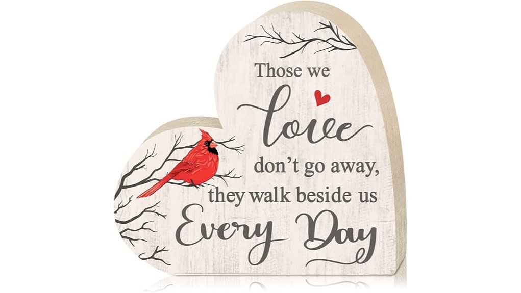 The Best Cardinal Gifts That Wow Any Fan 9 wooden memorial heart ornament